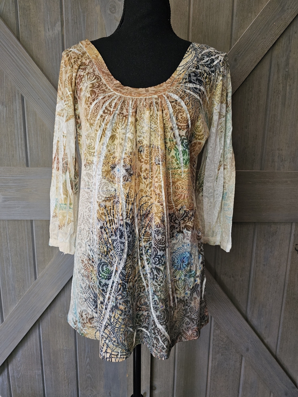 Y2k Suki Jones Semi Sheer Blouse sz Large
